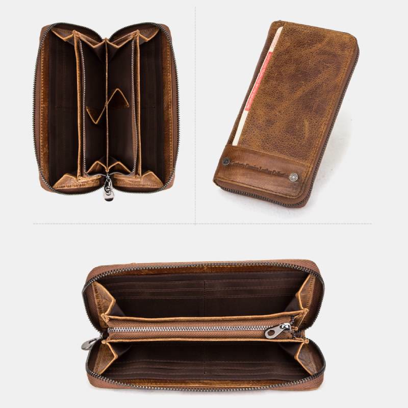 Retro Multifunctional Genuine Leather RFID Wallet