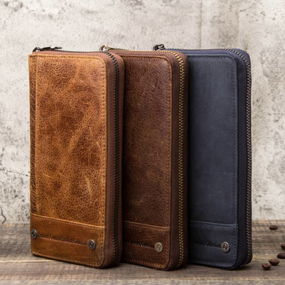 Retro Multifunctional Genuine Leather RFID Wallet