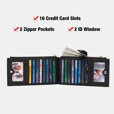 RFID Blocking Large Capacity Card Holder Classic Bifold Wallet