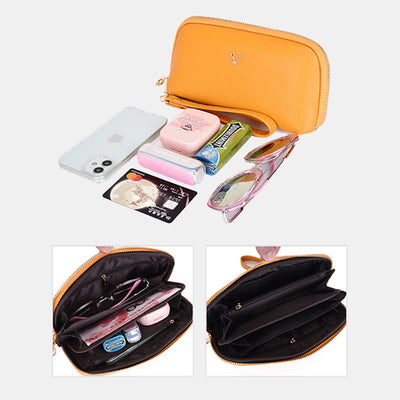 Zipper Smartphone Wristlet Vintage Wallet Handbag