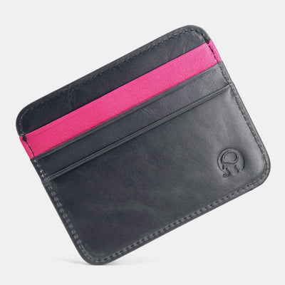 Slim Minimalist Front Pocket Wallet Genuine Leather Card Holder Card Case