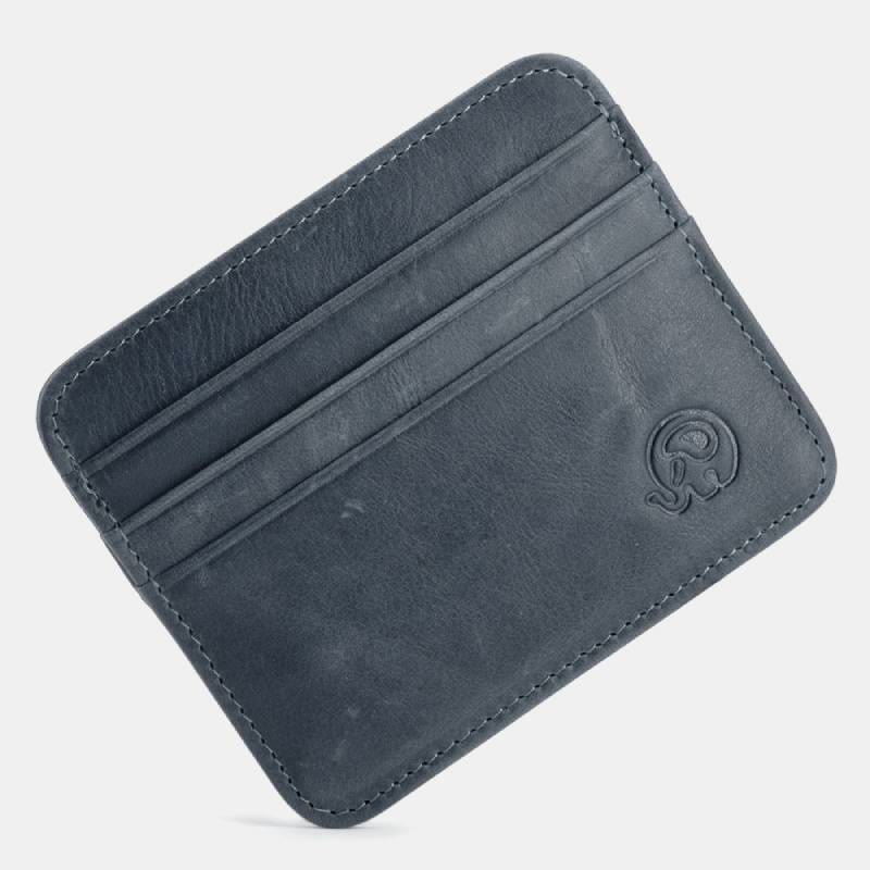 Slim Minimalist Front Pocket Wallet Genuine Leather Card Holder Card Case