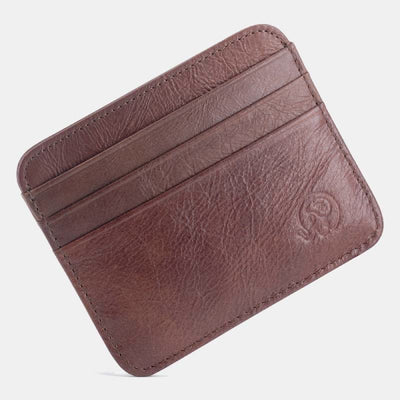 Slim Minimalist Front Pocket Wallet Genuine Leather Card Holder Card Case