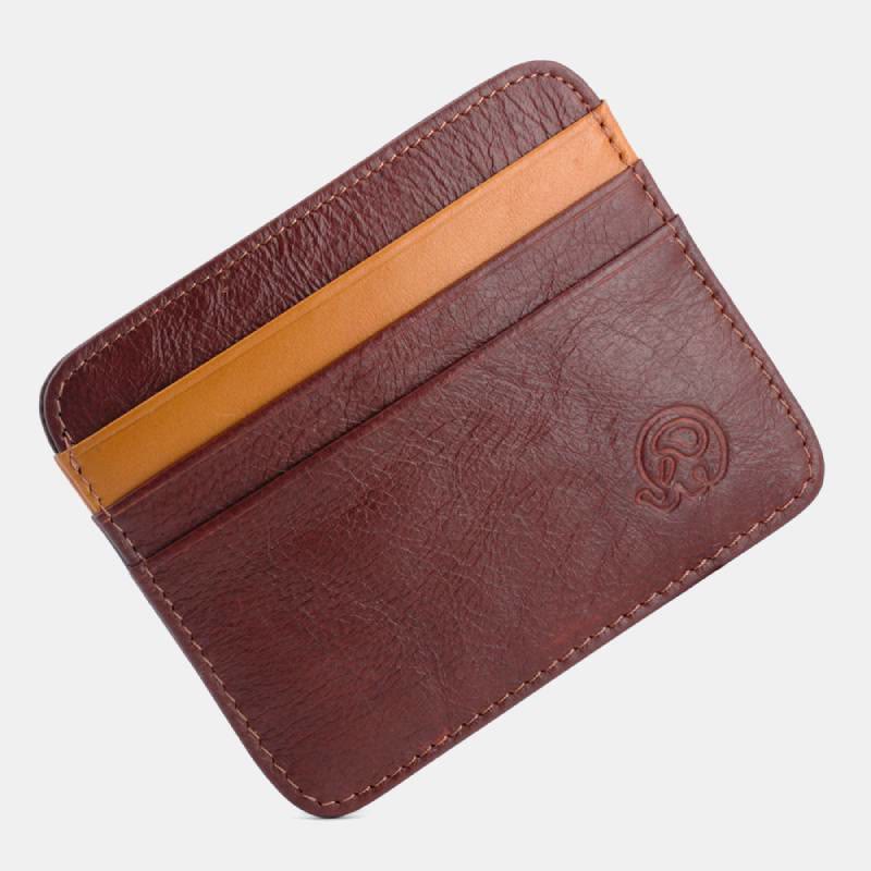 Slim Minimalist Front Pocket Wallet Genuine Leather Card Holder Card Case