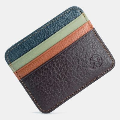 Slim Minimalist Front Pocket Wallet Genuine Leather Card Holder Card Case