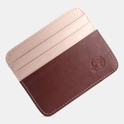 Slim Minimalist Front Pocket Wallet Genuine Leather Card Holder Card Case