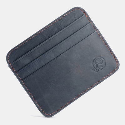 Slim Minimalist Front Pocket Wallet Genuine Leather Card Holder Card Case