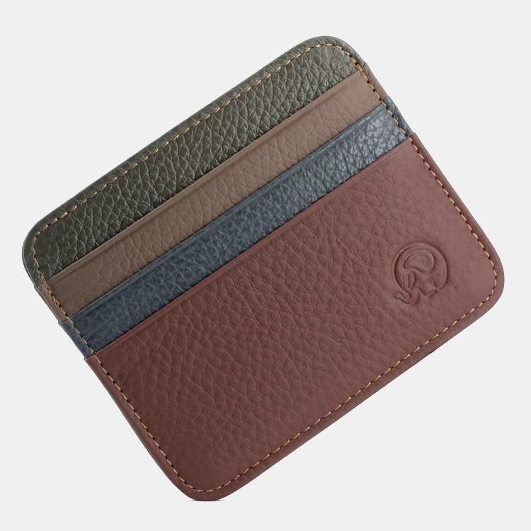 Slim Minimalist Front Pocket Wallet Genuine Leather Card Holder Card Case