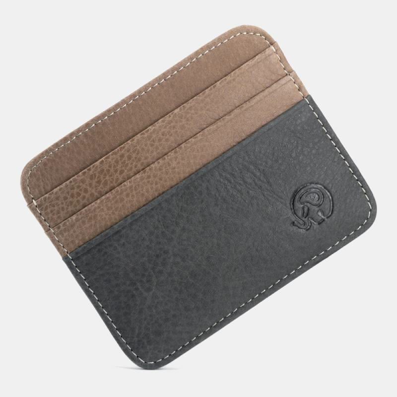 Slim Minimalist Front Pocket Wallet Genuine Leather Card Holder Card Case