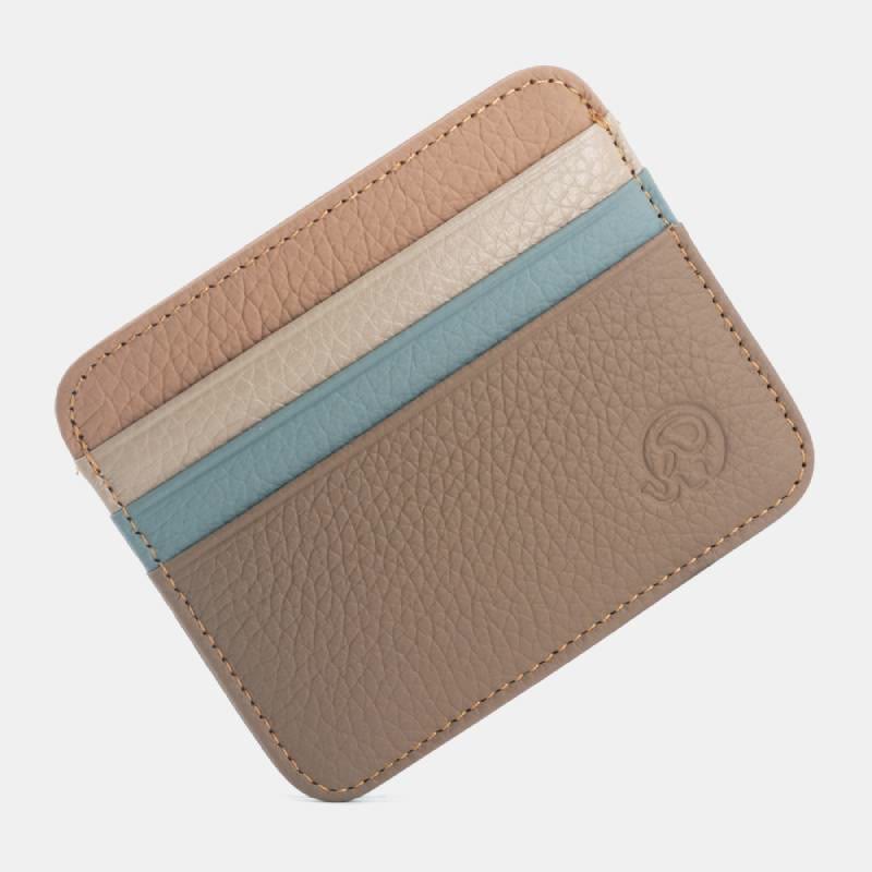 Slim Minimalist Front Pocket Wallet Genuine Leather Card Holder Card Case