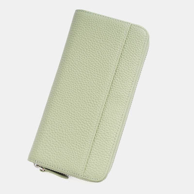 Women RFID Blocking Leather Large Capacity Zip Around Wallet Phone Holder