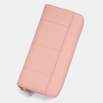 Women RFID Blocking Leather Large Capacity Zip Around Wallet Phone Holder