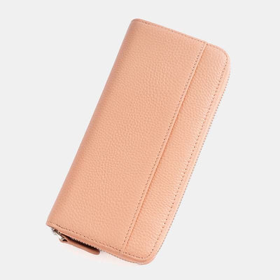 Women RFID Blocking Leather Large Capacity Zip Around Wallet Phone Holder