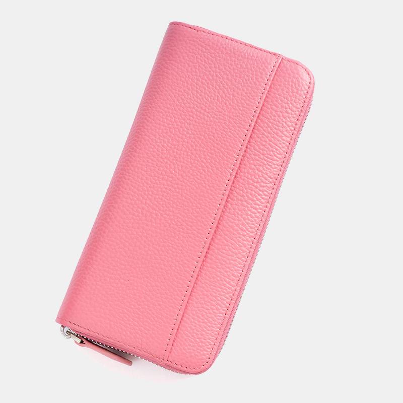 Women RFID Blocking Leather Large Capacity Zip Around Wallet Phone Holder