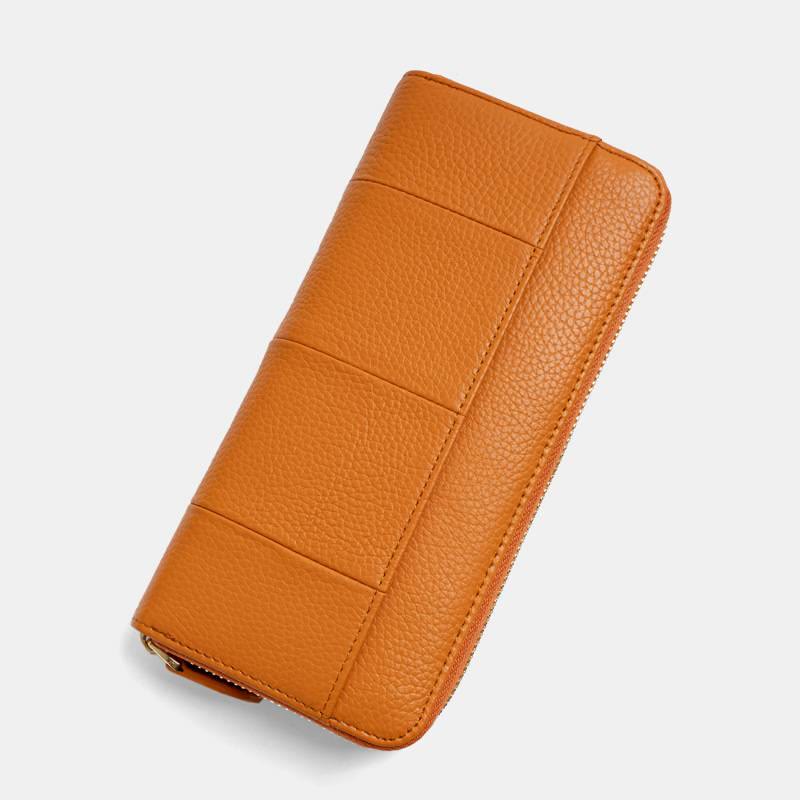 Women RFID Blocking Leather Large Capacity Zip Around Wallet Phone Holder