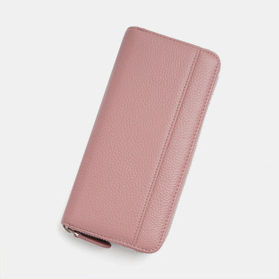 Women RFID Blocking Leather Large Capacity Zip Around Wallet Phone Holder