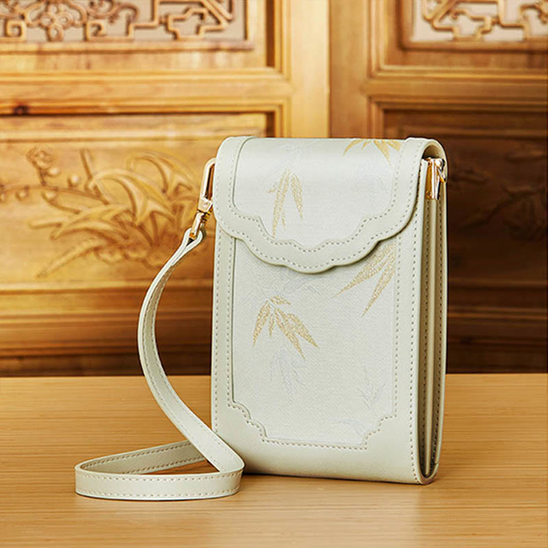 Flowers Embroidery Phone Bag Retro Mini Cross Body Bag