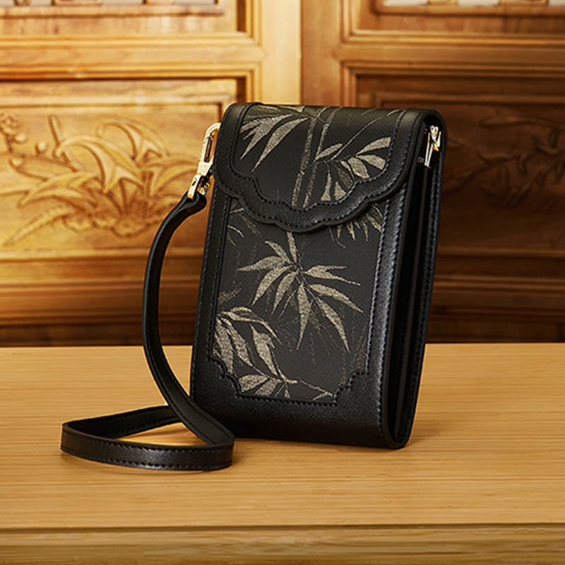 Flowers Embroidery Phone Bag Retro Mini Cross Body Bag