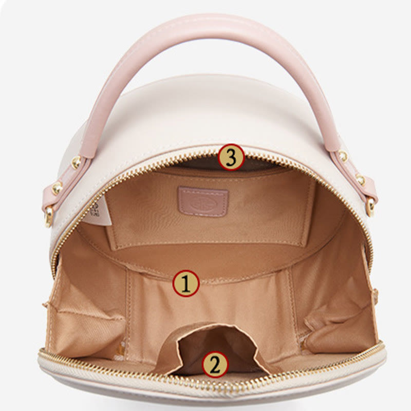 Luxury Golden Peony Embroidery Round Tote Bag Satchel