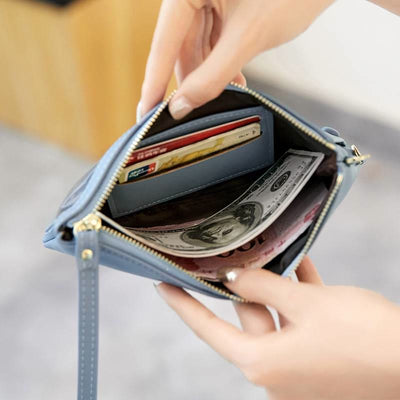 Phone Bag for Women Touchable Minimalist Leather Daily Shopping Wallet