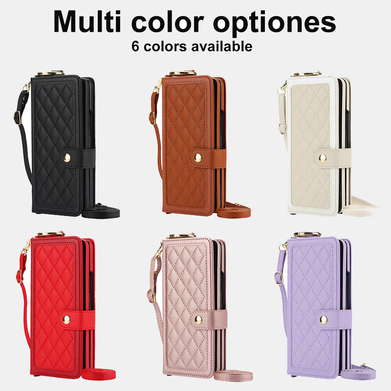 Quilted Phone Bag RFID Blocking Wallet for Samsung Z Fold 3/4/5/6