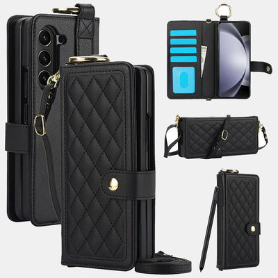 Quilted Phone Bag RFID Blocking Wallet for Samsung Z Fold 3/4/5/6