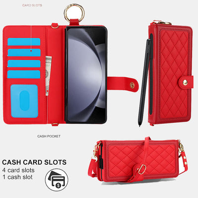 Quilted Phone Bag RFID Blocking Wallet for Samsung Z Fold 3/4/5/6