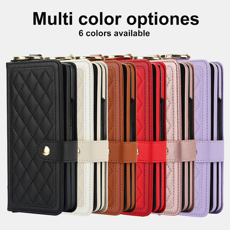 Quilted Phone Bag RFID Blocking Wallet for Samsung Z Fold 3/4/5/6