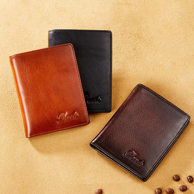 Retro Bifold RFID Blocking Leather Wallet for Men