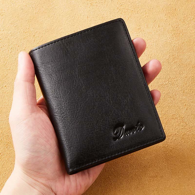 Retro Bifold RFID Blocking Leather Wallet for Men