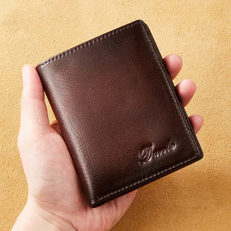 Retro Bifold RFID Blocking Leather Wallet for Men