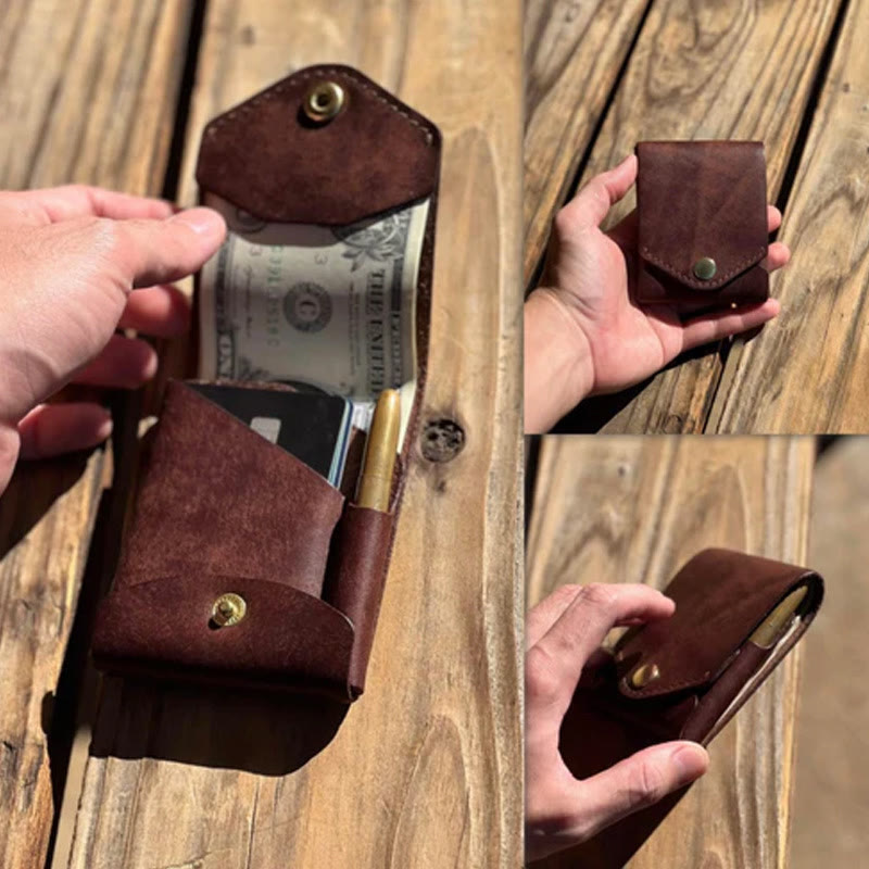 BUY 1 GET 1 FREE:  Handmade Compact Leather Wallet