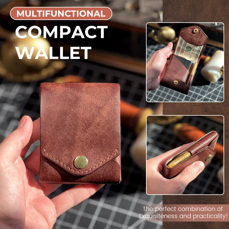 BUY 1 GET 1 FREE:  Handmade Compact Leather Wallet