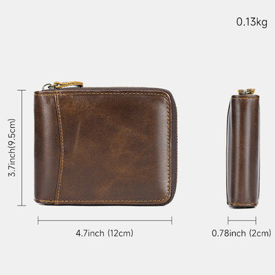 RFID Blocking Zip Around Leather Wallet Card Holder