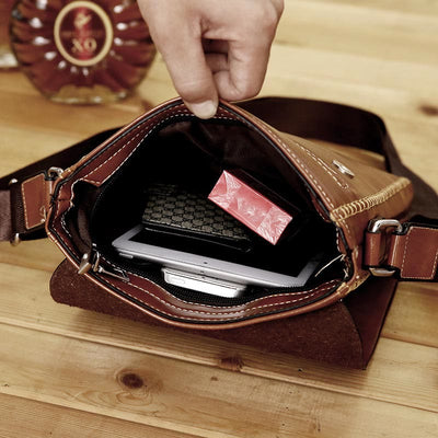 Messenger Bag for Men Lightweight Business PU Leather Briefcase