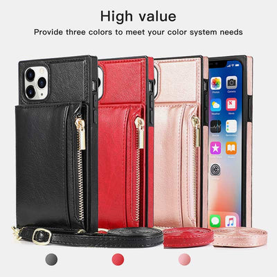 2-IN-1 Phone Case Wallet for iPhone/Samsung with Coin Purse Crossbody Strap