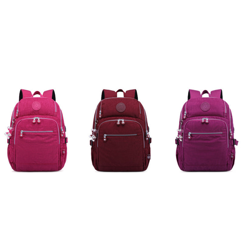 Solid Color Multi-pocket Travel Backpack