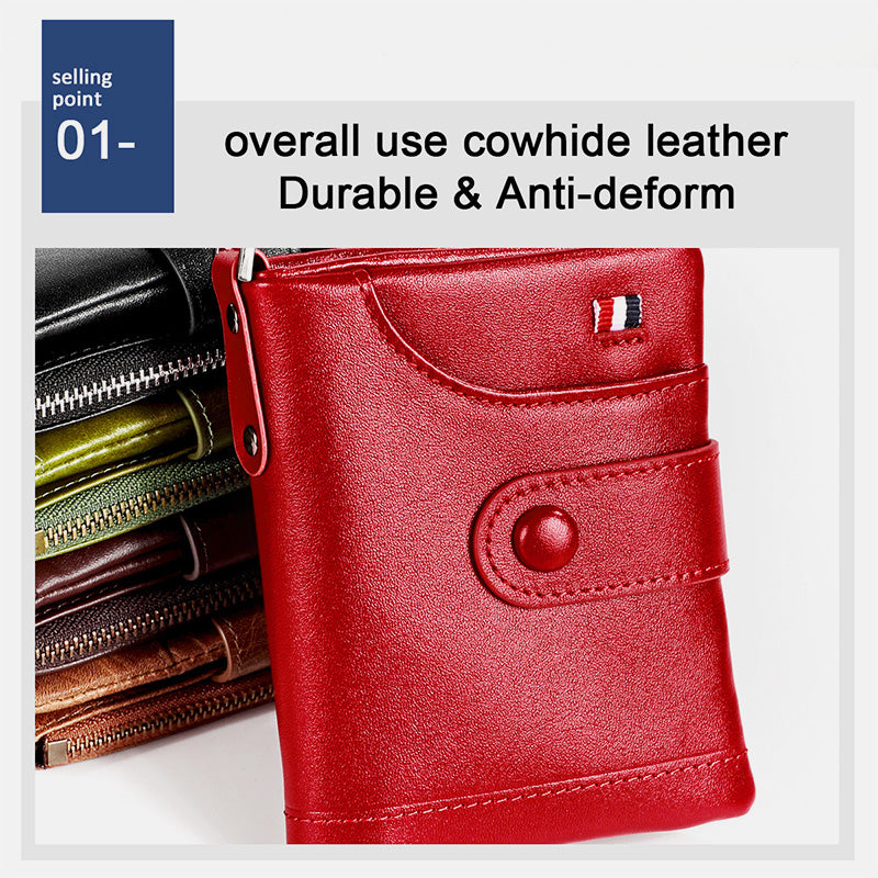 Genuine Leather Vintage RFID Blocking Wallet Purse