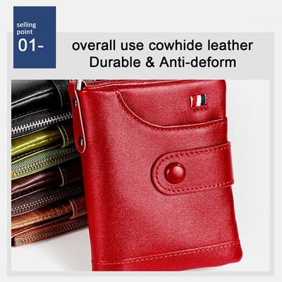 Genuine Leather Vintage RFID Blocking Wallet Purse