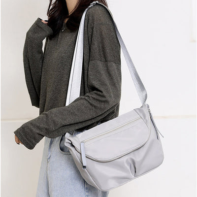 Solid Color Waterproof Casual Crossbody Bag