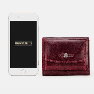 Genuine Leather RFID Anti-theft Small Wallet