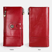 RFID Blocking Large Capacity Genuine Leather Vintage Wallet