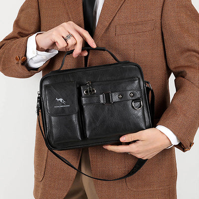 Classic Messenger Bag For Men Business Leather Crossbody Satchel Purse