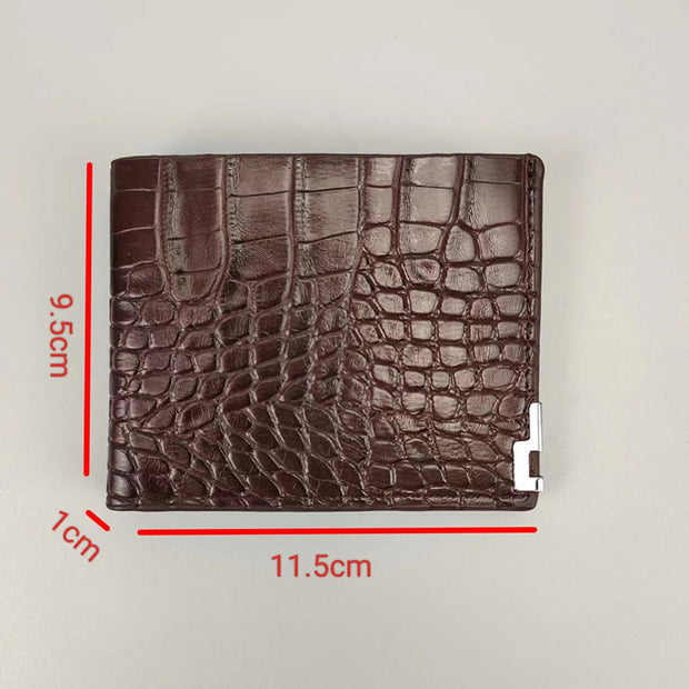 Handmade Genuine Leather Alligator Pattern Wallet for Women Men