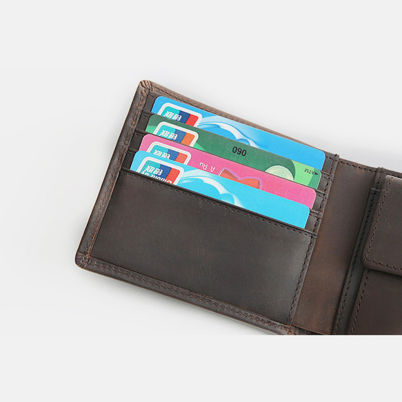 Genuine Leather Casual Bifold Vintage Wallet