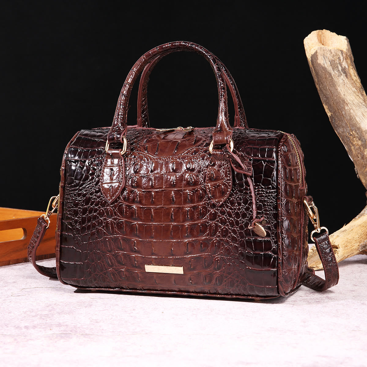 Tote For Women Travel Elegant Crocodile Pattern Crossbody Bag