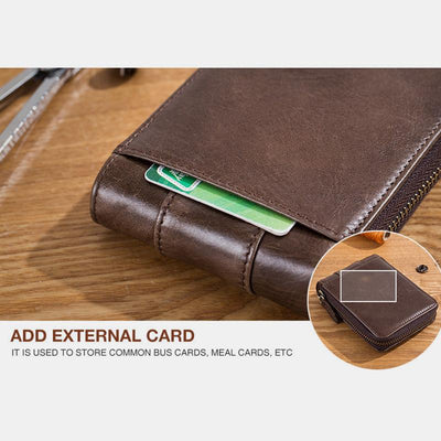 RFID Antimagnetic Vintage Genuine Leather Wallet