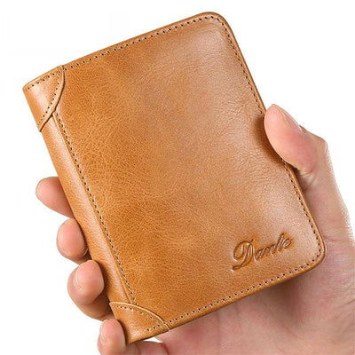 Genuine Leather RFID Anti-theft Vintage Wallet