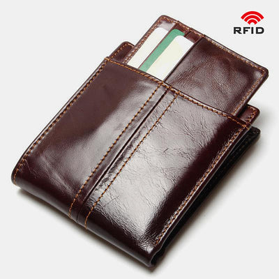 Real Leather RFID Wallet With Removable Card Case