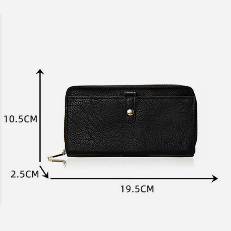 Womens Faux Leather Zip Around Wallet Clutch Credit Card Holder Purses